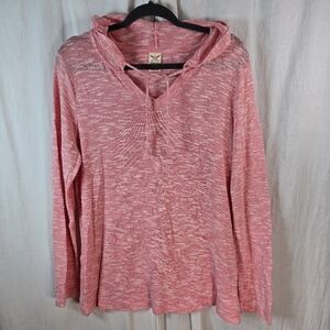 Faded Glory womens long-sleeved pullover hooded top with tie strings SZ …